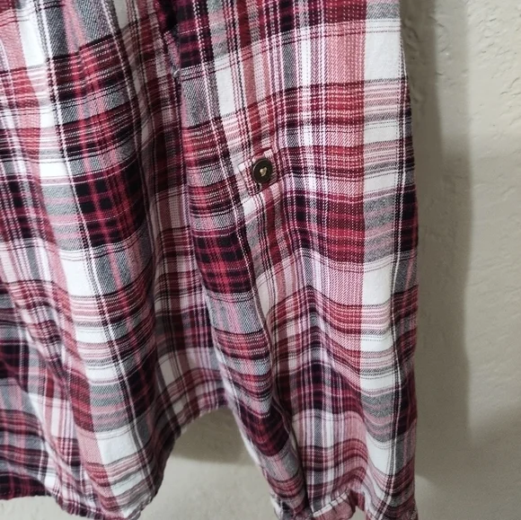 Maurice Plaid Peplum Shirt / Small - Picture 6 of 9